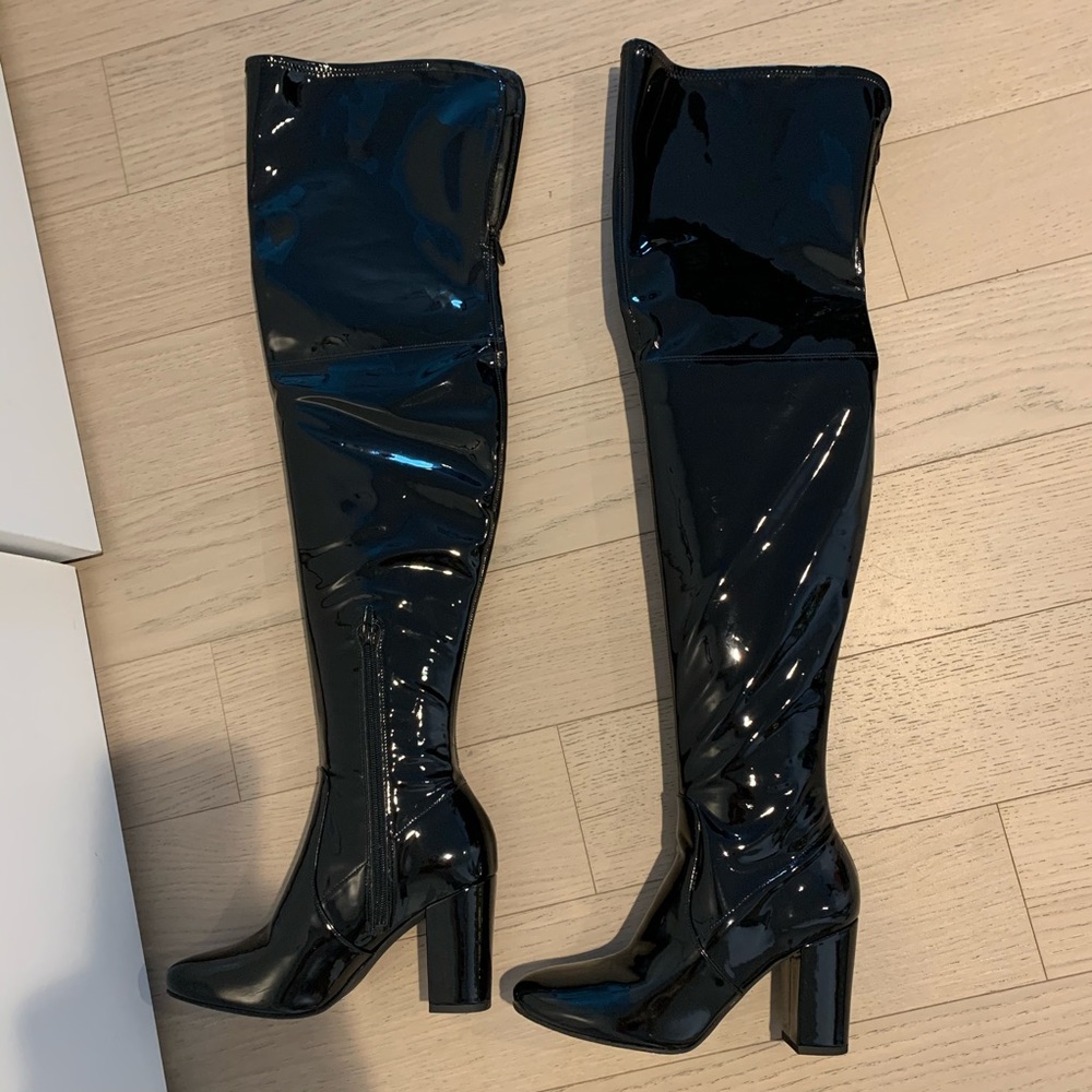 Kenneth Cole Angelica thigh high boots.